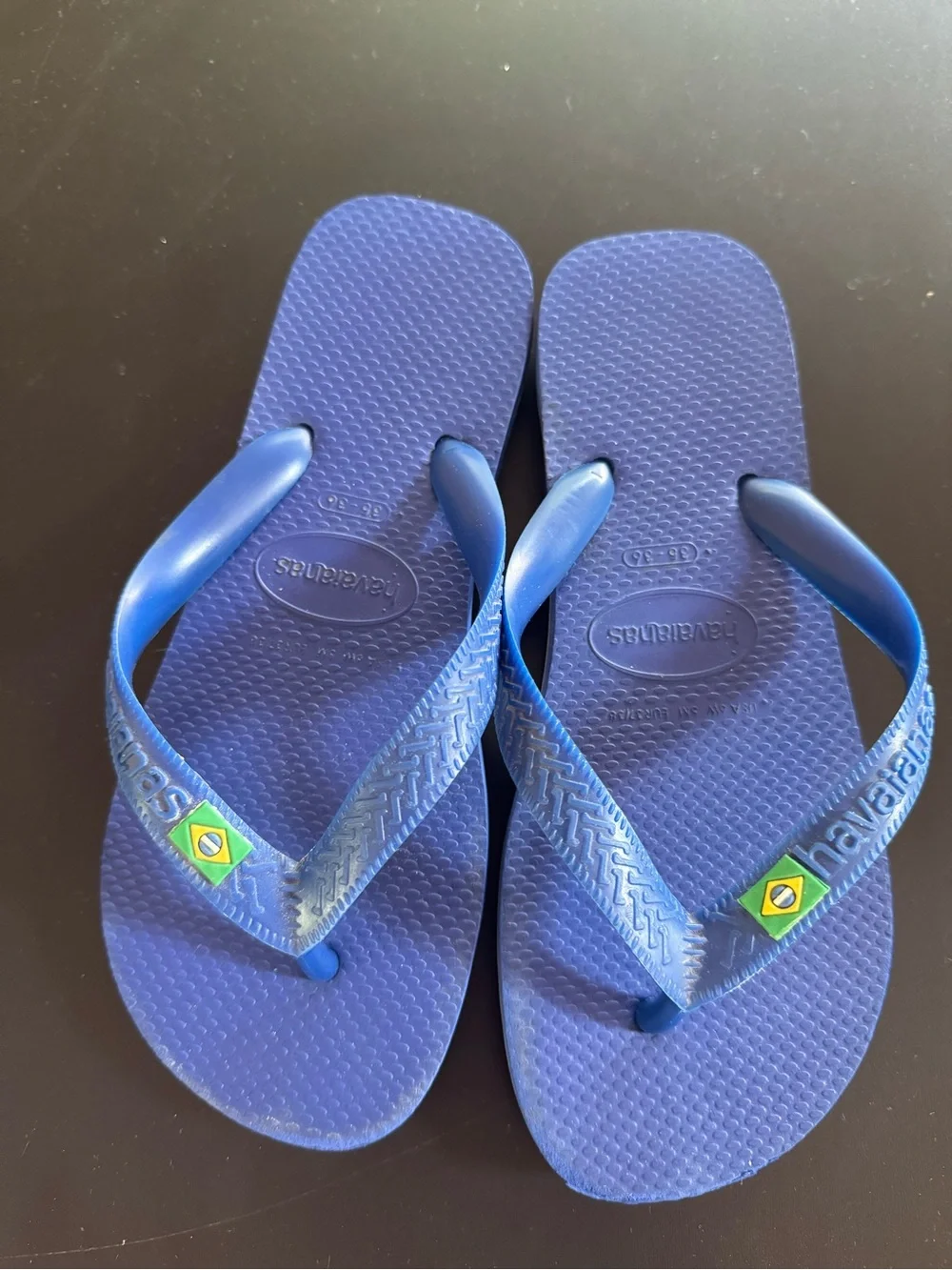 Havaianas Kids Flip-Flops in Royal Blue with Yellow Trim